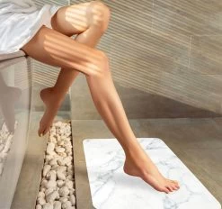 Dri 39x60 Bath Stone White Marble -Home Furnishings algodon dristonewhitemarblebmat3