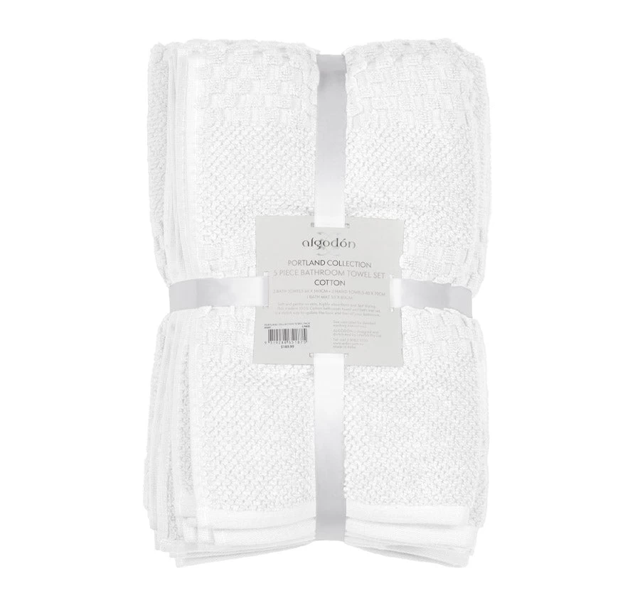 Portland 550GSM 5 Piece Towel Set Ivory 3 Portland 550GSM 5 Piece Towel Set Ivory