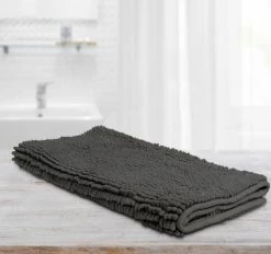Toggle 1600GSM Microfibre Non-Slip Bath Mat Range Charcoal 9 Toggle 1600GSM Microfibre Non-Slip Bath Mat Range Charcoal -Home Furnishings algodon togglecharcoalbm2