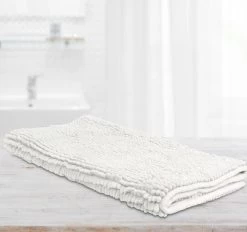 Toggle 1600GSM Microfibre Non-Slip Bath Mat Range White -Home Furnishings algodon togglewhitebm2