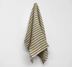 Heirloom Stripe Tea Towel Khaki