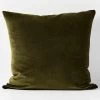 Luxury Velvet 50x50cm Filled Cushion Khaki -Home Furnishings aura luxuryvelvet50x50khaki