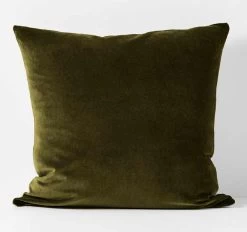 Luxury Velvet 50x50cm Filled Cushion Khaki