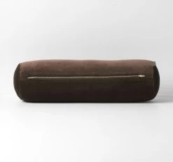 Luxury Velvet 18x60cm Filled Cushion Chocolate -Home Furnishings aura luxuryvelvetchocolate18x60bolster3