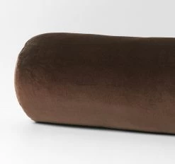 Luxury Velvet 18x60cm Filled Cushion Chocolate -Home Furnishings aura luxuryvelvetchocolate18x60bolstercopy