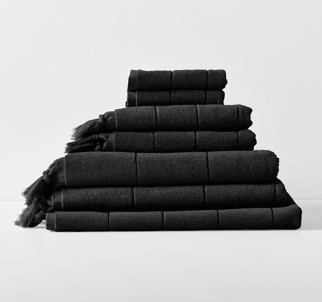 Paros 580GSM Cotton Bath Towel Range Black 3 Paros 580GSM Cotton Bath Towel Range Black