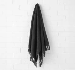 Paros 580GSM Cotton Bath Towel Range Black 18 Paros 580GSM Cotton Bath Towel Range Black -Home Furnishings aura parosblackbt