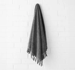 Paros 580GSM Cotton Bath Towel Range Charcoal -Home Furnishings aura paroscharcoalbt