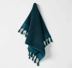 Paros Rib 580GSM Cotton Bath Towel Range Indian Teal -Home Furnishings aura parosribindiantealhandtwl