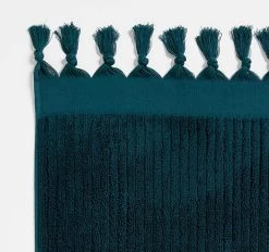 Paros Rib 580GSM Cotton Bath Towel Range Indian Teal -Home Furnishings aura parosribindiantealhandtwl3