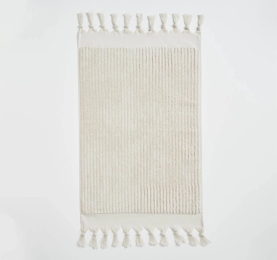 Paros Rib 580GSM Cotton Bath Towel Range Sand 7 Paros Rib 580GSM Cotton Bath Towel Range Sand - Image 5