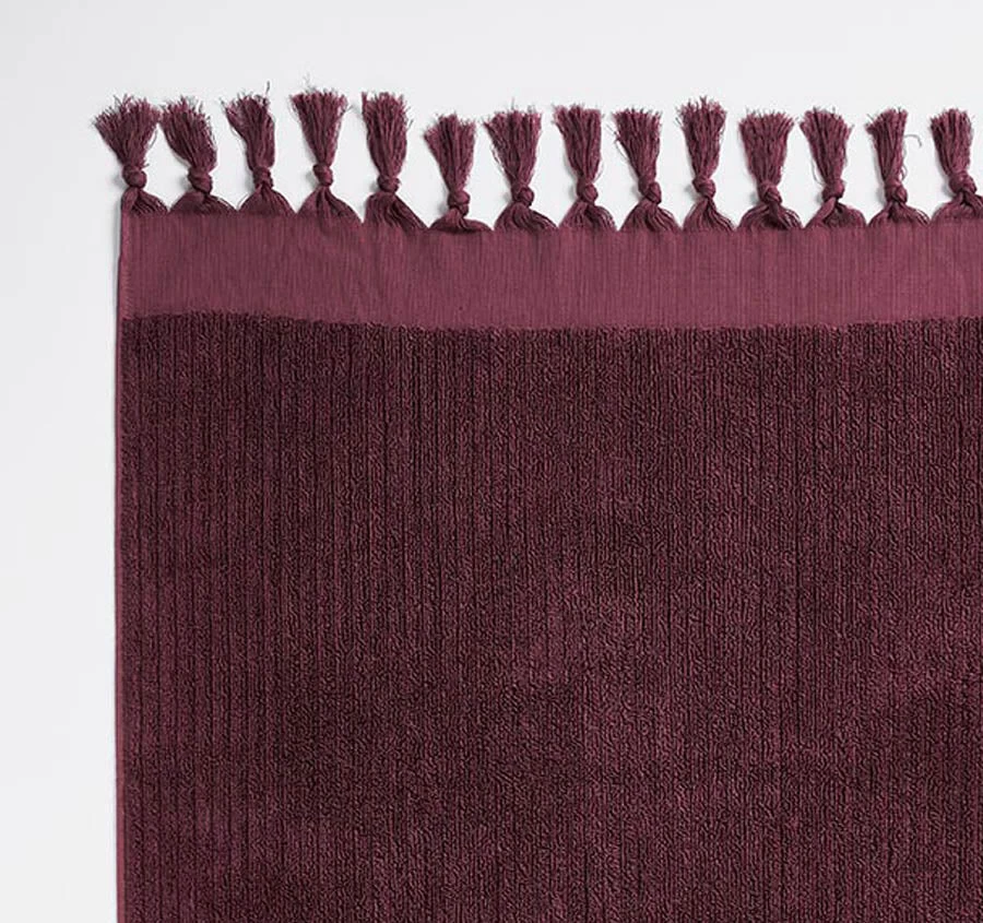 Paros Rib 580GSM Cotton Bath Towel Range Syrah 4 Paros Rib 580GSM Cotton Bath Towel Range Syrah - Image 2