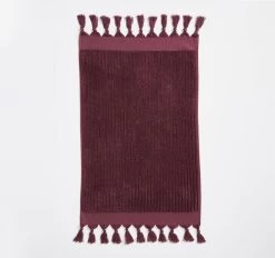 Paros Rib 580GSM Cotton Bath Towel Range Syrah 15 Paros Rib 580GSM Cotton Bath Towel Range Syrah -Home Furnishings aura parosribsyrahhandtwl2