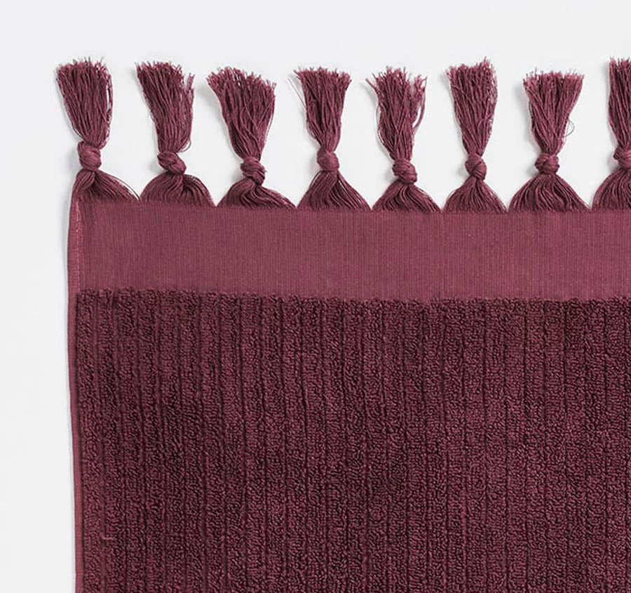 Paros Rib 580GSM Cotton Bath Towel Range Syrah 8 Paros Rib 580GSM Cotton Bath Towel Range Syrah - Image 6