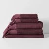 Paros Rib 580GSM Cotton Bath Towel Range Syrah 1 Paros Rib 580GSM Cotton Bath Towel Range Syrah -Home Furnishings aura parosribsyrahstack