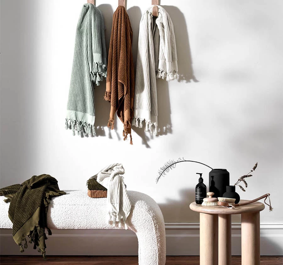 Paros Rib 580GSM Cotton Bath Towel Range Sand 10 Paros Rib 580GSM Cotton Bath Towel Range Sand - Image 8