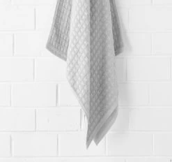 Waffle 580GSM Cotton Bath Towel Range Dove -Home Furnishings aura waffle580dove2