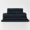 Waffle 580GSM Cotton Bath Towel Range Slate 2 Waffle 580GSM Cotton Bath Towel Range Slate -Home Furnishings aura waffle580slate