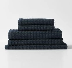 Waffle 580GSM Cotton Bath Towel Range Slate
