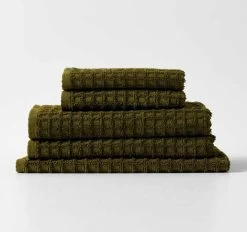 Waffle 840GSM Cotton Bath Mat Khaki -Home Furnishings aura wafflekhakistack 05daf2c8 b463 4294 b708 26c8b71e48f7
