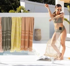 Aurora 90x170cm Beach Towel Bisque -Home Furnishings bambury aurora90x170beach2 42c77743 4faa 4b0e b892 523e77200bf3