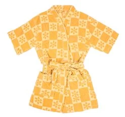 Daisy Check Cotton Robe Mango