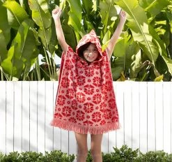 Flora Kids Poncho Poppy -Home Furnishings bambury florapoppykidsponcho3