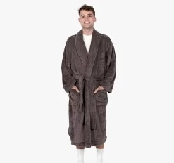 Microplush Bathrobe Range Bitter Chocolate -Home Furnishings bambury microplushrobebitterchocolate3