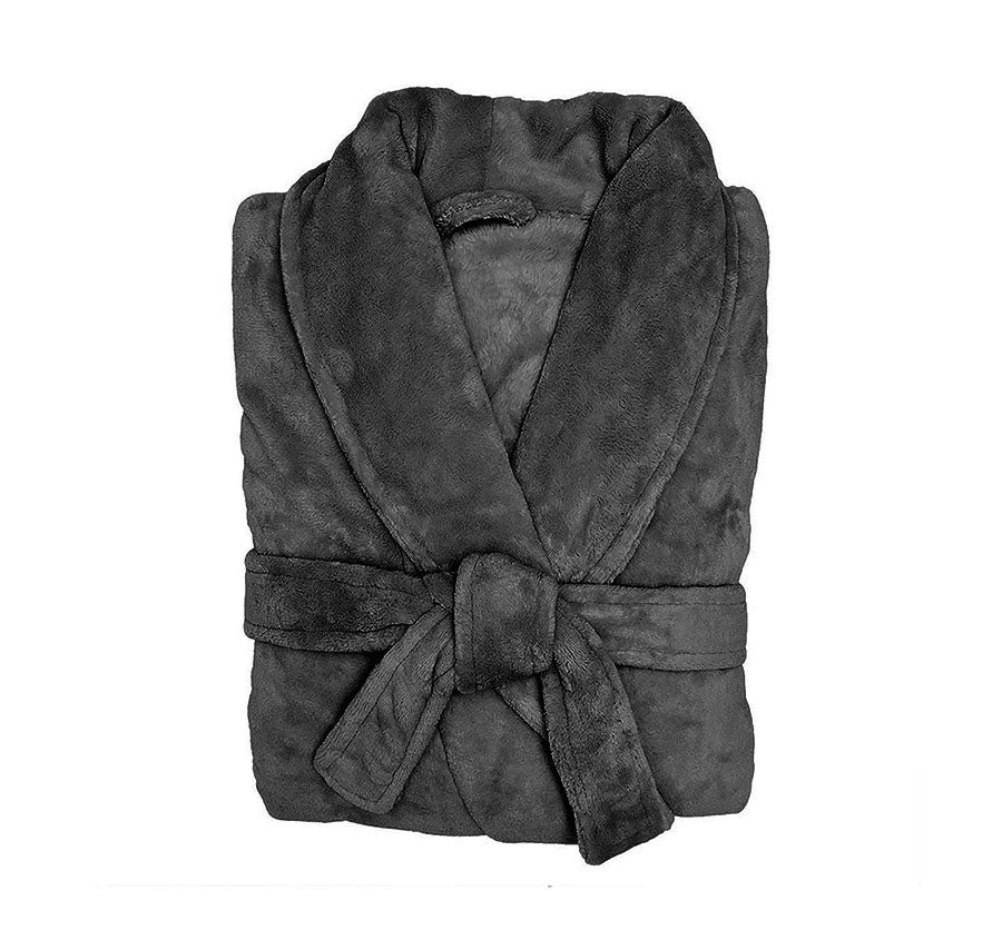Microplush Bathrobe Range Charcoal 4 Microplush Bathrobe Range Charcoal - Image 2