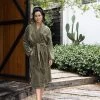 Microplush Bathrobe Range Olive -Home Furnishings bambury microplushrobeolive2