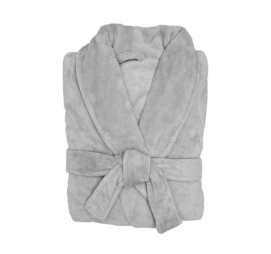 Microplush Bathrobe Range Silver 4 Microplush Bathrobe Range Silver - Image 2