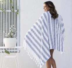 Newton 90x170cm Beach Towel Cobalt -Home Furnishings bambury newtoncobalt90x170beachtwl4