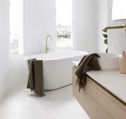 Waffle Cotton Bath Towel Range Olive -Home Furnishings bambury waffleolivebs3