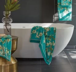 Blossom Bath Towel Range Blue 8 Blossom Bath Towel Range Blue -Home Furnishings bh vangoghblossombathtowelblue3