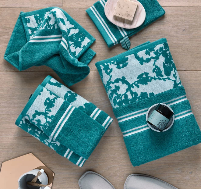 Fleurir Bath Towel Range Blue 5 Fleurir Bath Towel Range Blue - Image 3