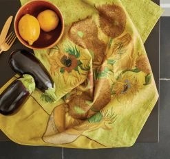Sunflower Tea Towel Yellow -Home Furnishings bhvg sunfloweryellowteatowel3