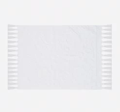 Camilla Palm Jacquard 800GSM Bath Mat White