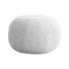 Boucle Small Round Pouffe White -Home Furnishings iamfake bouclewhitepouffe