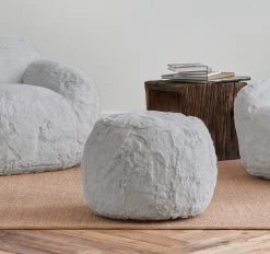 Faux Fur Cozy Chair Range Grey -Home Furnishings iamfake fauxfurgreycozychair5