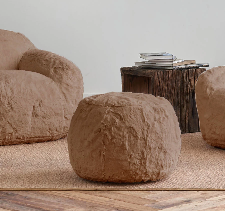 Faux Fur Cozy Chair Range Taupe 6 Faux Fur Cozy Chair Range Taupe - Image 4