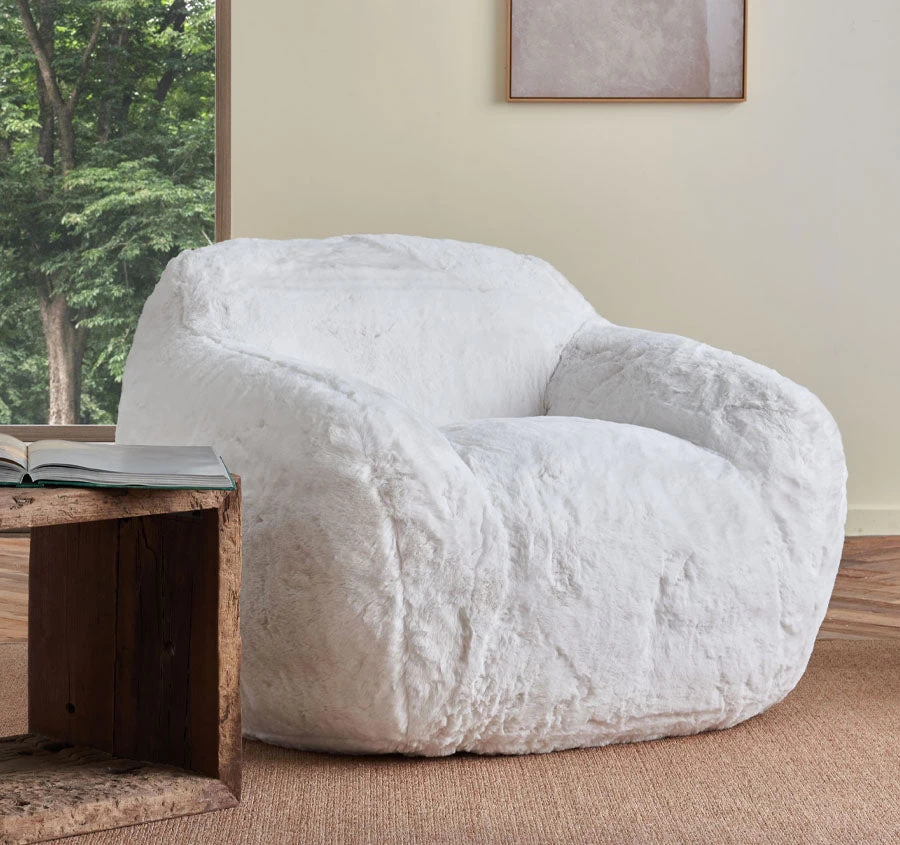 Faux Fur Cozy Chair Range White 4 Faux Fur Cozy Chair Range White - Image 2