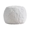 Faux Fur Small Round Pouffe White -Home Furnishings iamfake fauxfurwhitepouffe