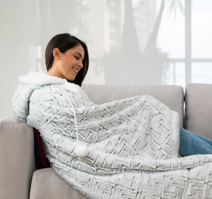 Snowfall 130x180cm Hooded Blanket Snow 3 Snowfall 130x180cm Hooded Blanket Snow