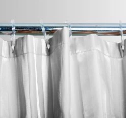 Satin Stripe 180x180cm Shower Curtain White