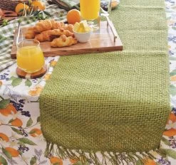 Rowan 37x180cm Table Runner Bayleaf -Home Furnishings jelliot rowanjutebayleaf37x180runner3