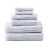 Laura Ashley Sienna 6 Piece Cotton Towel Set Blue Cashmere And Snow 1 Laura Ashley Sienna 6 Piece Cotton Towel Set Blue Cashmere And Snow -Home Furnishings la siennabluecashmereandsnow