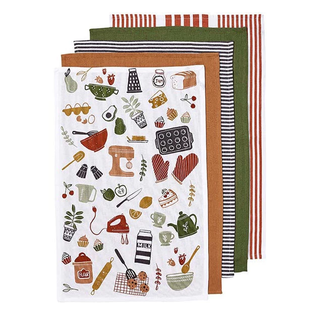 Bake It Intrinsic 5pk Tea Towel Terracotta 3 Bake It Intrinsic 5pk Tea Towel Terracotta