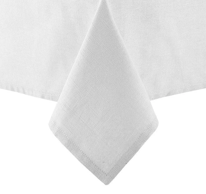 Base Linen Look Cotton Tablecloth Range White 3 Base Linen Look Cotton Tablecloth Range White