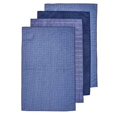 Benson Microfibre 4pk Tea Towel Blue