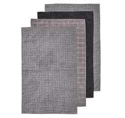 Benson Microfibre 4pk Tea Towel Charcoal